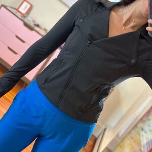 Women's WITH Wear it to Heart Black Stretch Moto Jacket Small